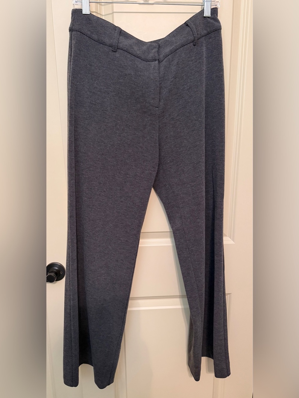 J. Jill Charcoal Gray & Black Tweed Wide-Leg Ponte Pants Size 12